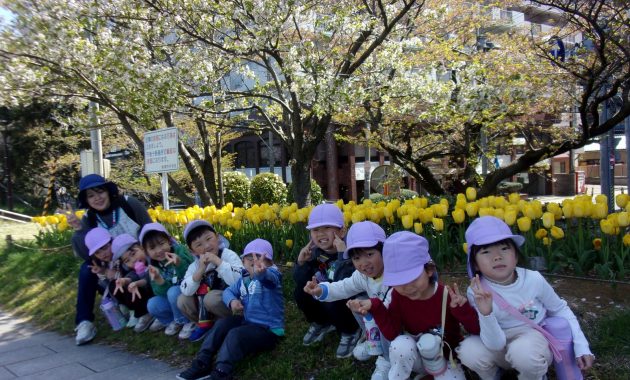 第一園　萬代橋チューリップフェスティバル見学　４月２２日
